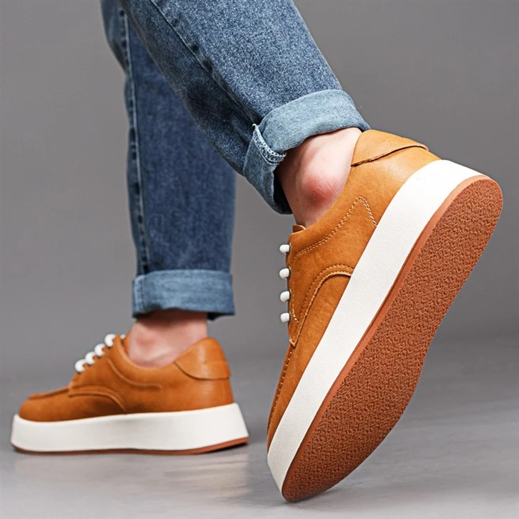Split Leather Sneaker Casual Loafer Shoes